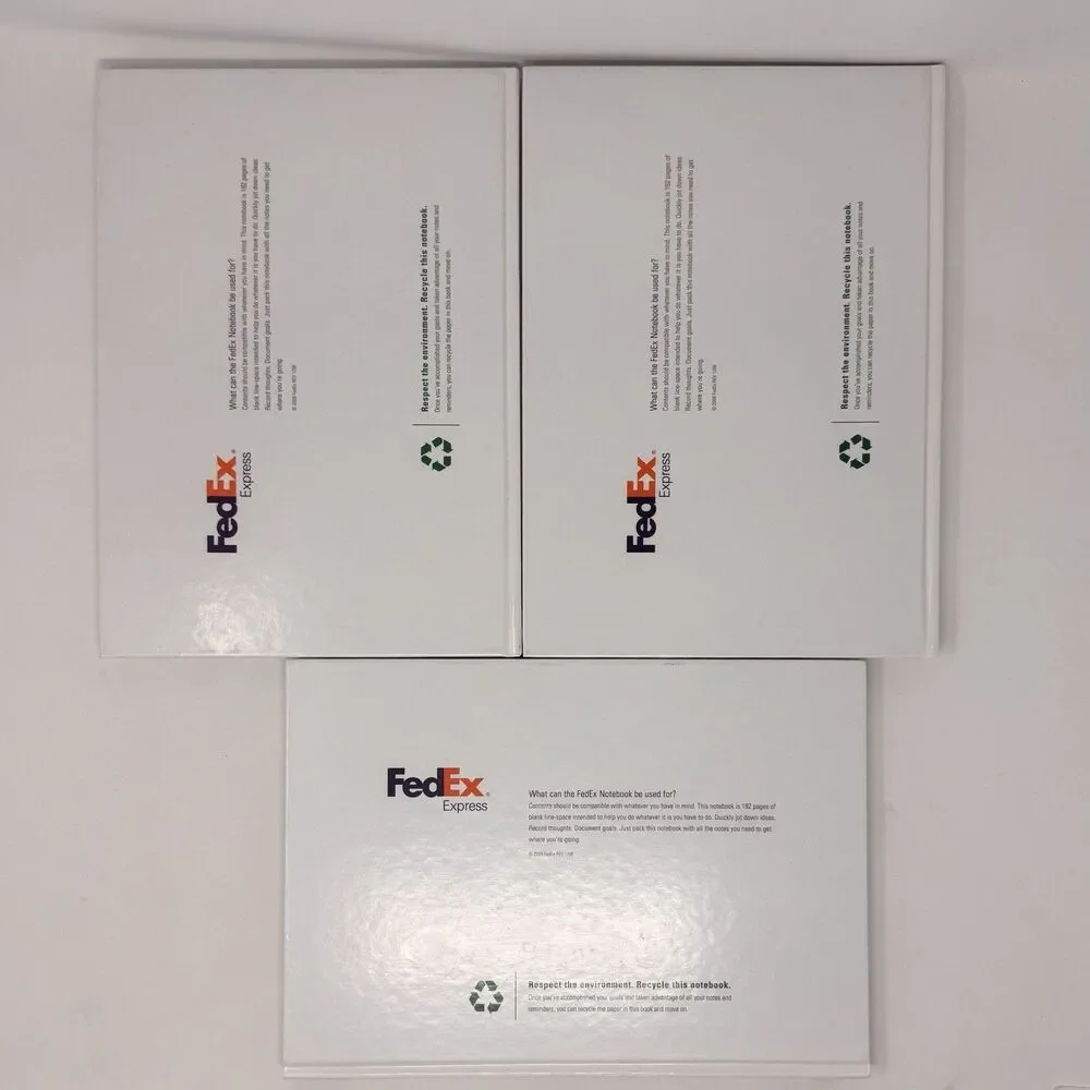 FedEx Express The World On Time Hardcover Notebook 192 Pages Set of 3 NEW UNUSED
